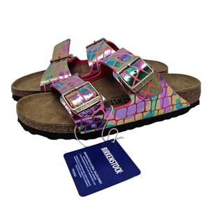 NEW Birkenstock Arizona 37 Snakeskin Embossed Iridescent Sandal Comfort Casual